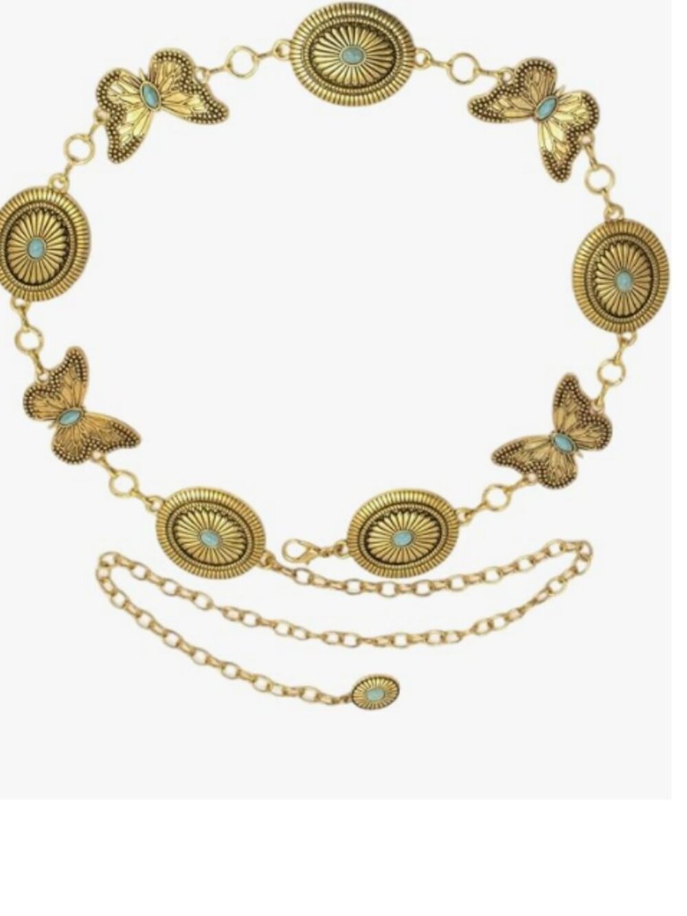 Butterfly Waist Chain for Women, Western Cowgirls Turquoise Belt